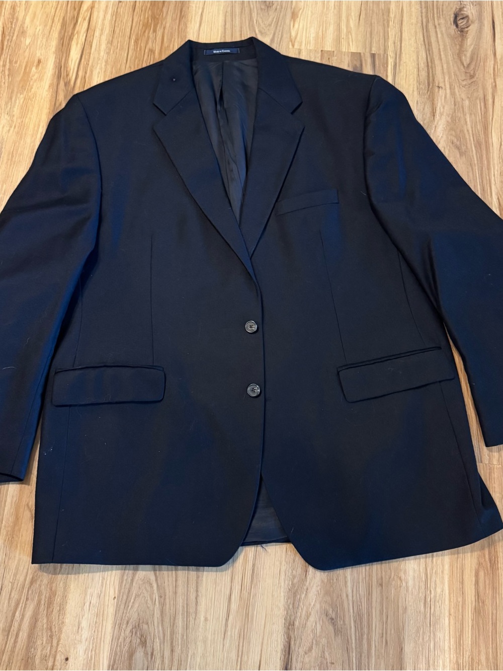 Chaps Ralph Lauren Size 48R Pure Wool Notched Blazer Jacket Navy Button Lined